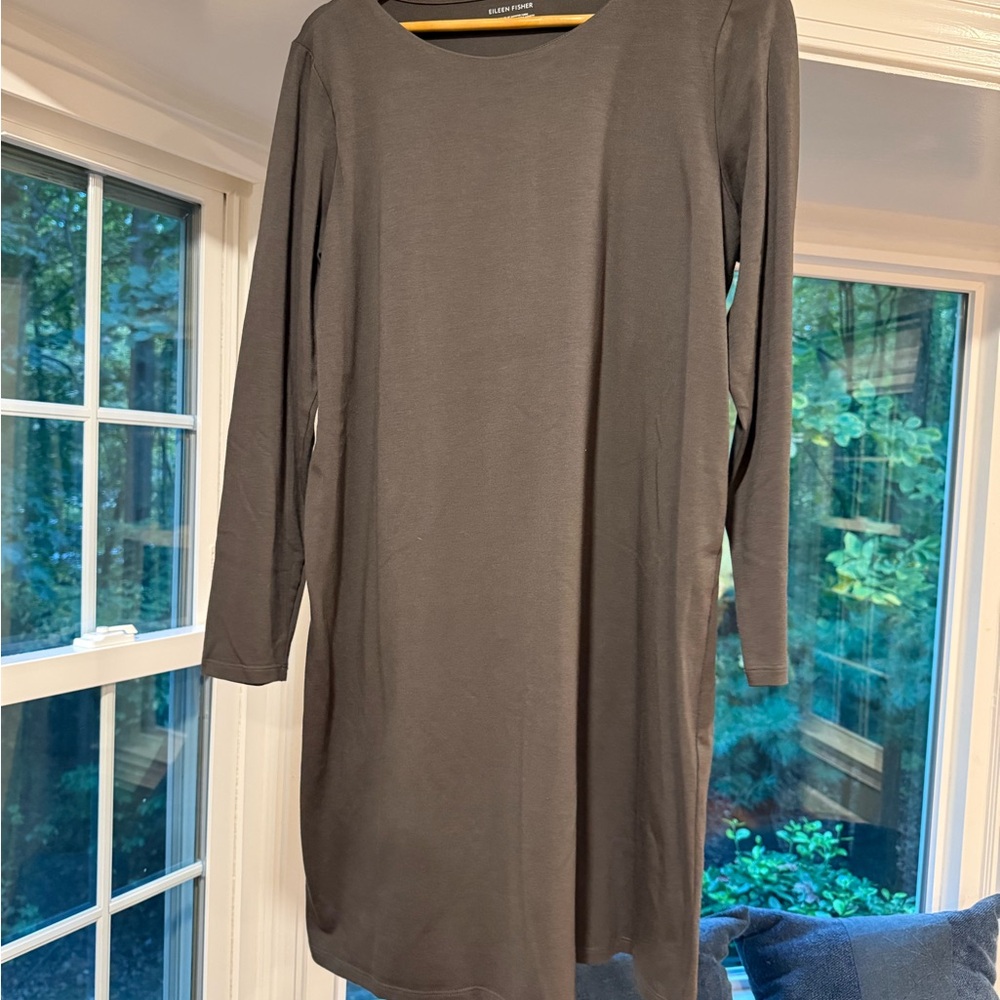 Eileen Fisher Charcoal Long Sleeve Dress